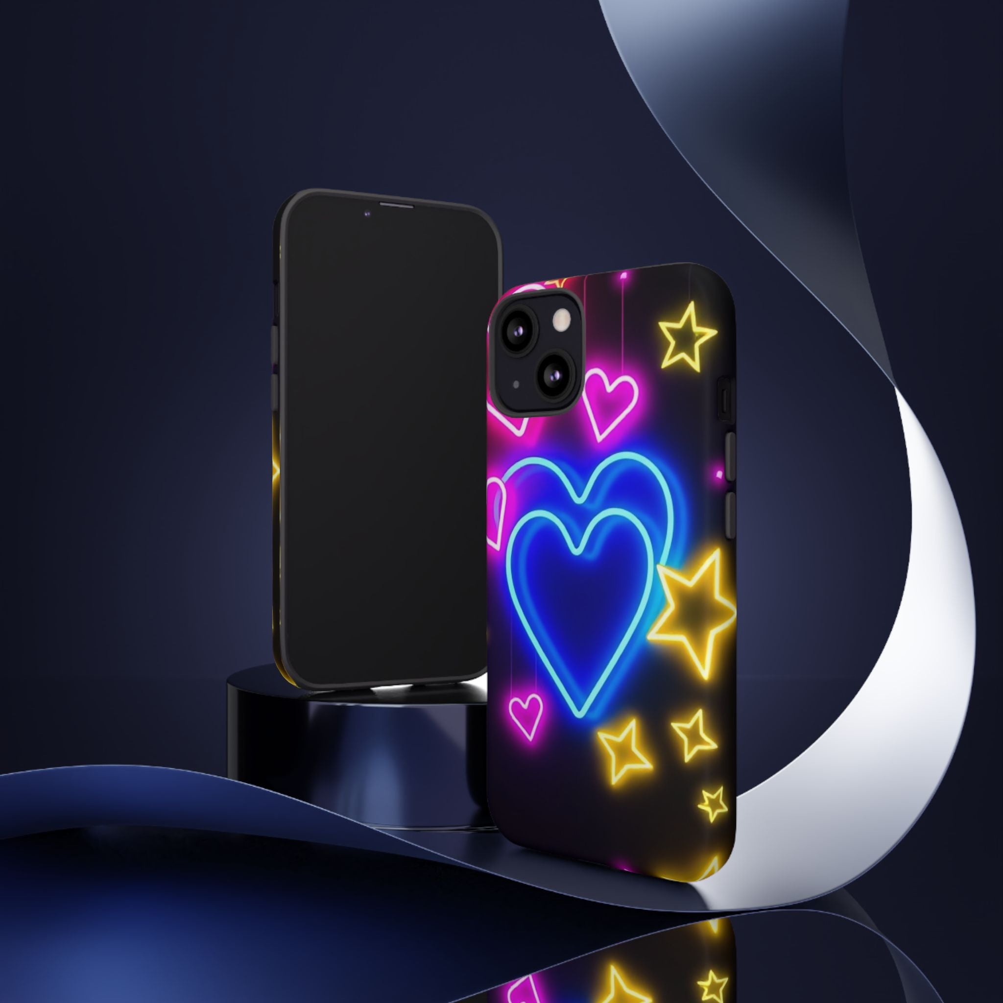 Android OR iPhone Compatible Cases - Neon Love Design - Unique Tough Cases