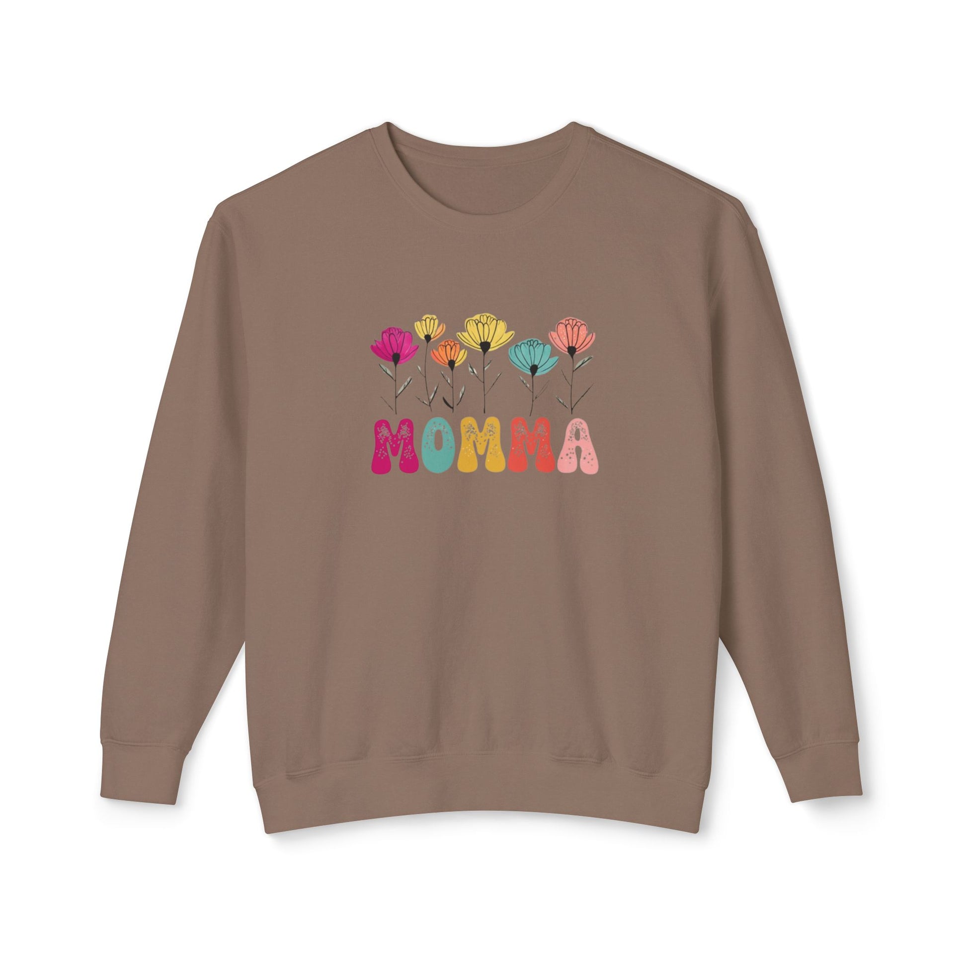 Unisex Lightweight Crewneck Sweatshirt - MAMA with Flowers