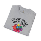 Unisex Softstyle T-Shirt - 'Grow Your Own Way' Floral Design for Queer Pride