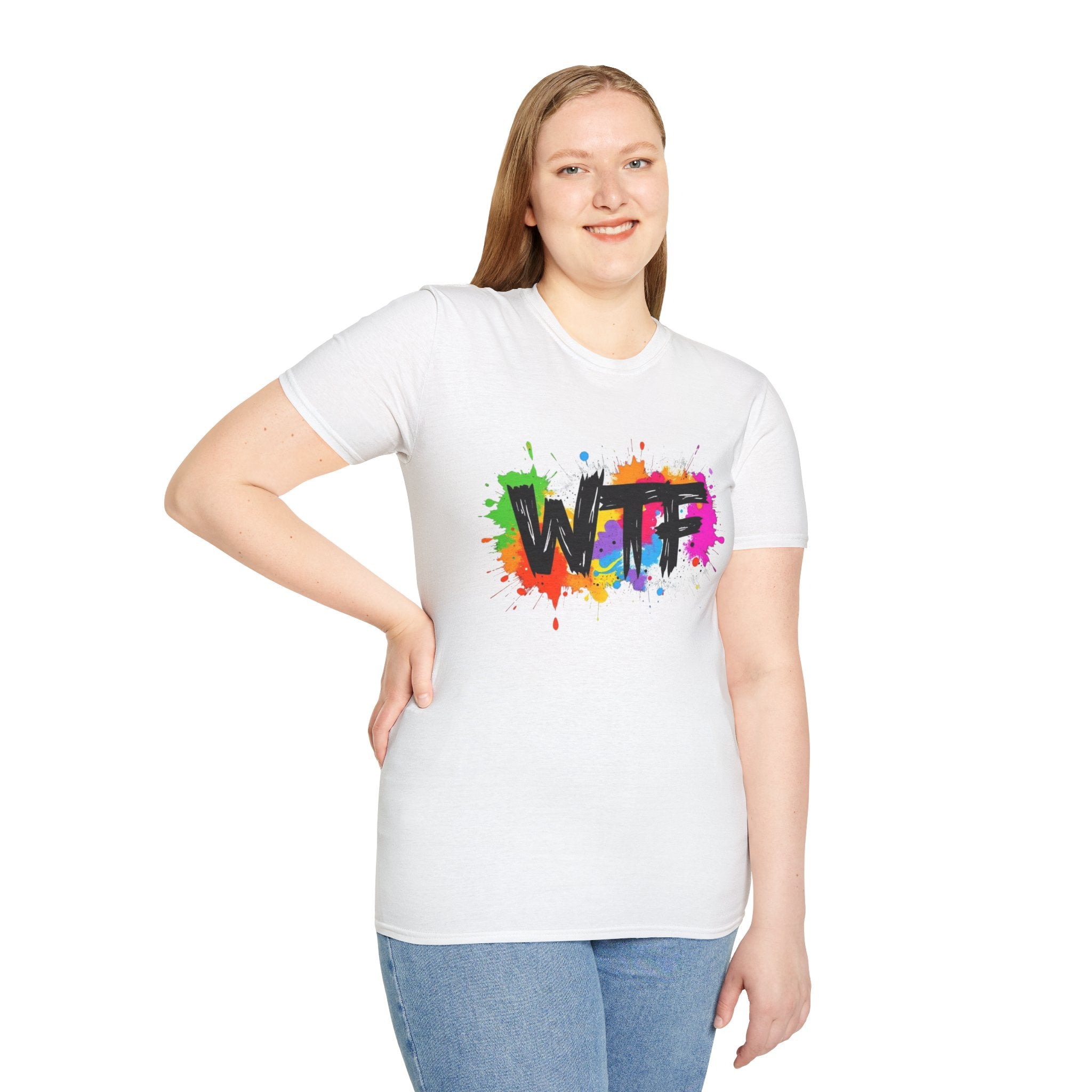 WTF Color Splash T-Shirt — Bold Rainbow Graphic Tee