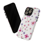 Floral Pink Wildflower Tough Phone Case for iPhone