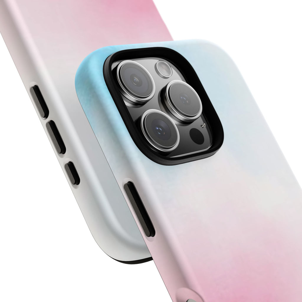 Pastel Cloud Tough Phone Case for iPhone Pink & Blue Gradient Protective Cover