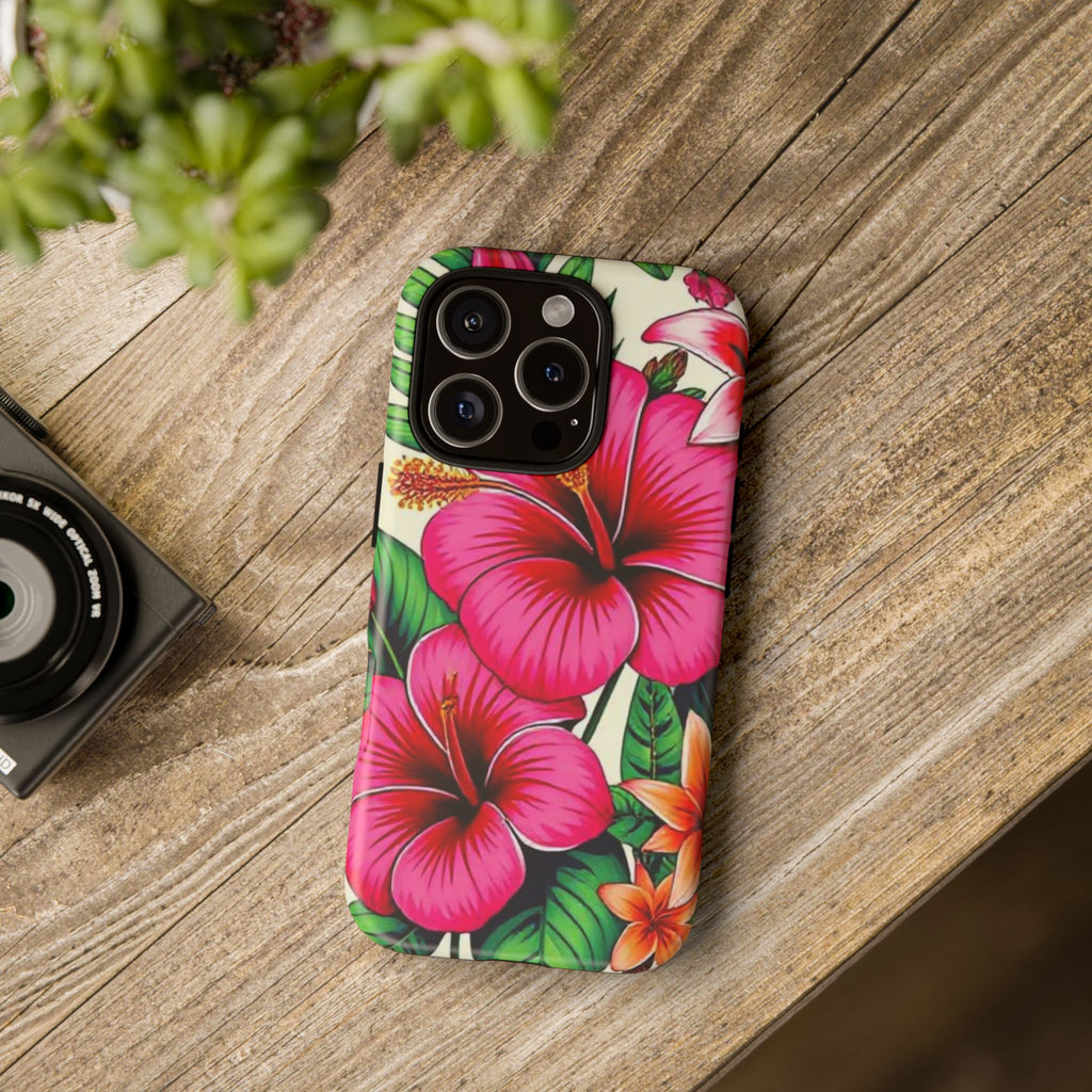 Tropical Hibiscus Phone Case for iPhone — Floral Tough Protective Cover