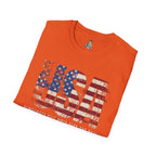 Patriotic Unisex Softstyle T-Shirt - "USA" & History Quote Design