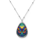 Beautiful Butterfly Teardrop Pendant Necklace