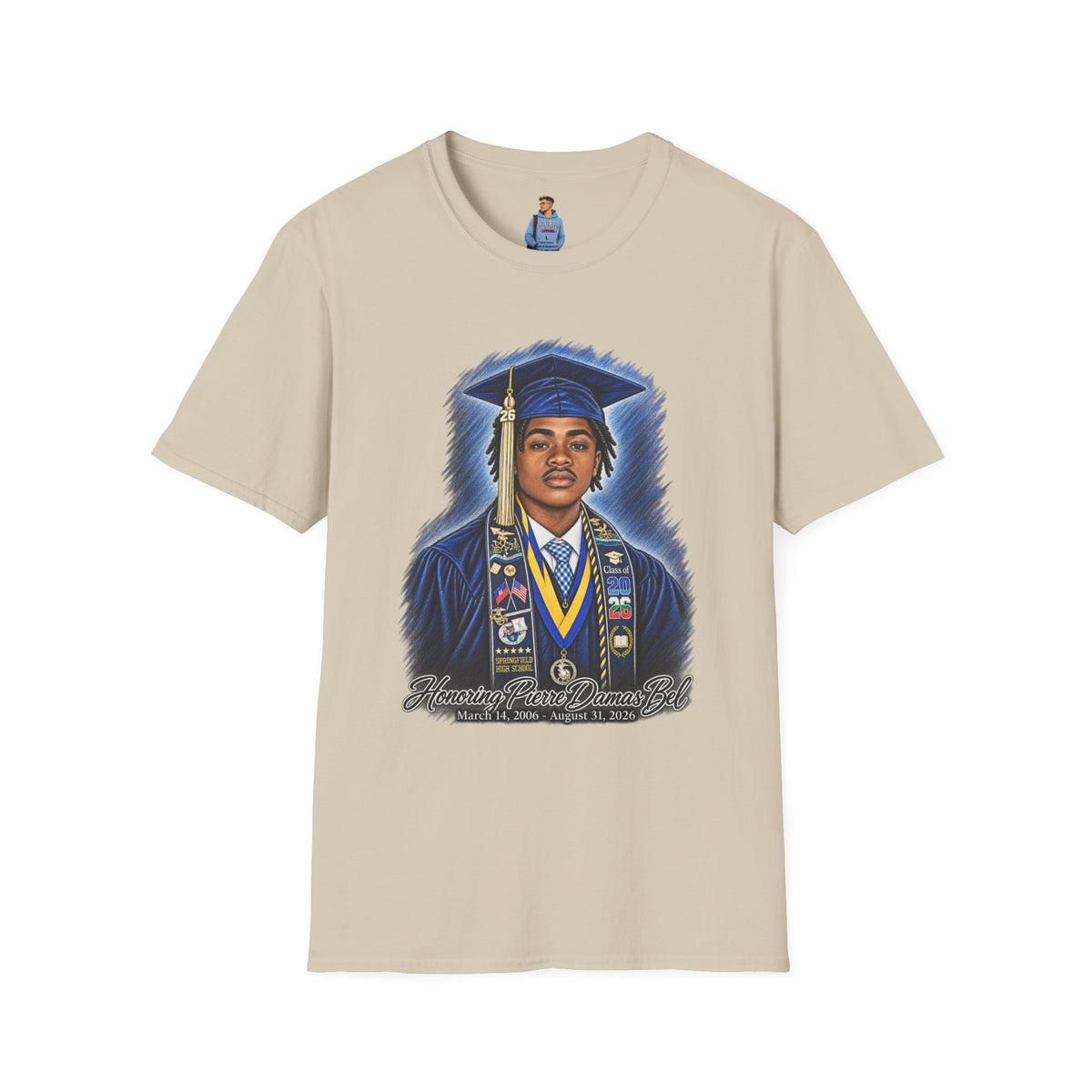 Portrait Front and Back - In Memory of Pierre Damas Bel T-Shirt