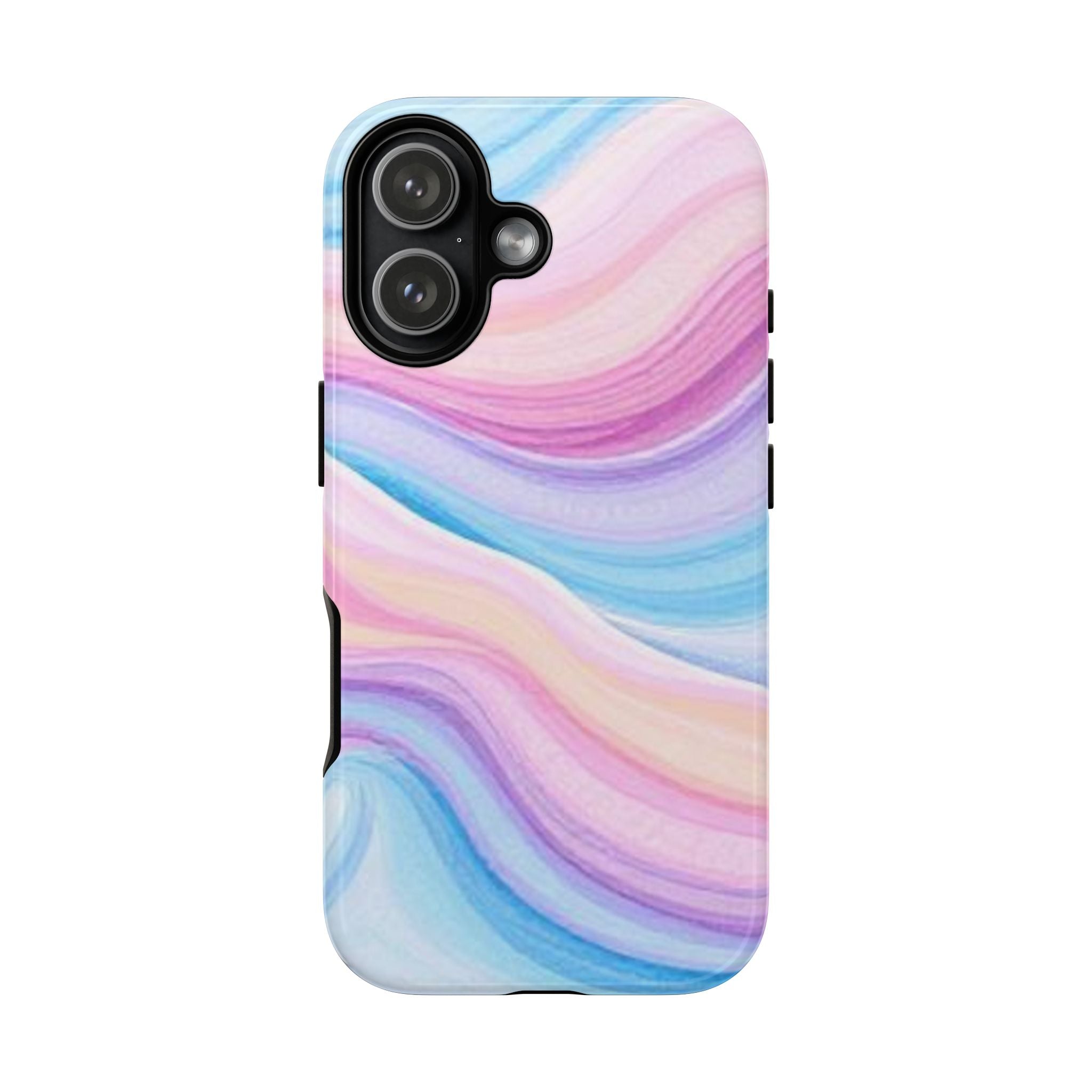 Pastel Marble Tough Phone Case iPhone — Swirled Pink & Blue Protective Cover