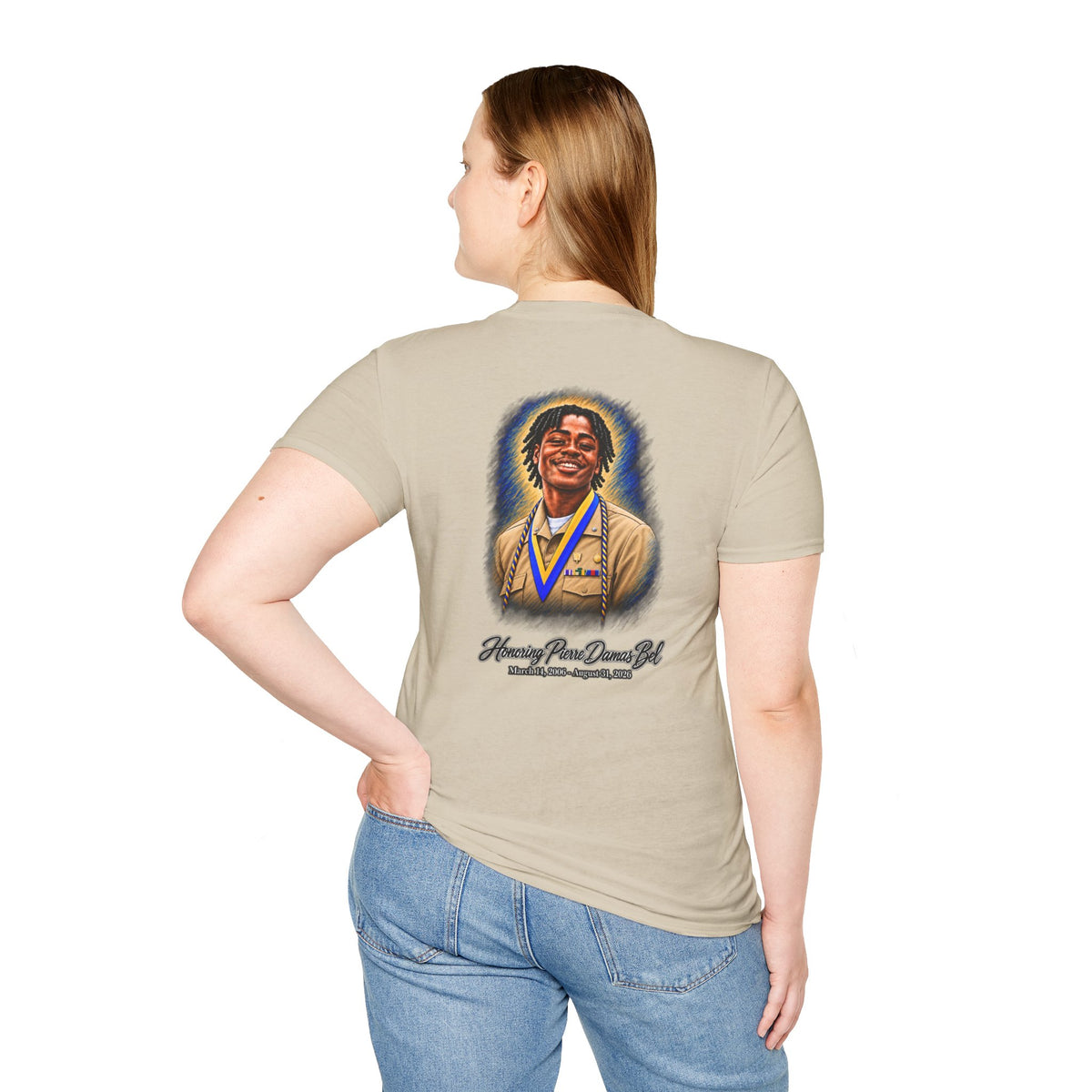 Portrait Front and Back - In Memory of Pierre Damas Bel T-Shirt