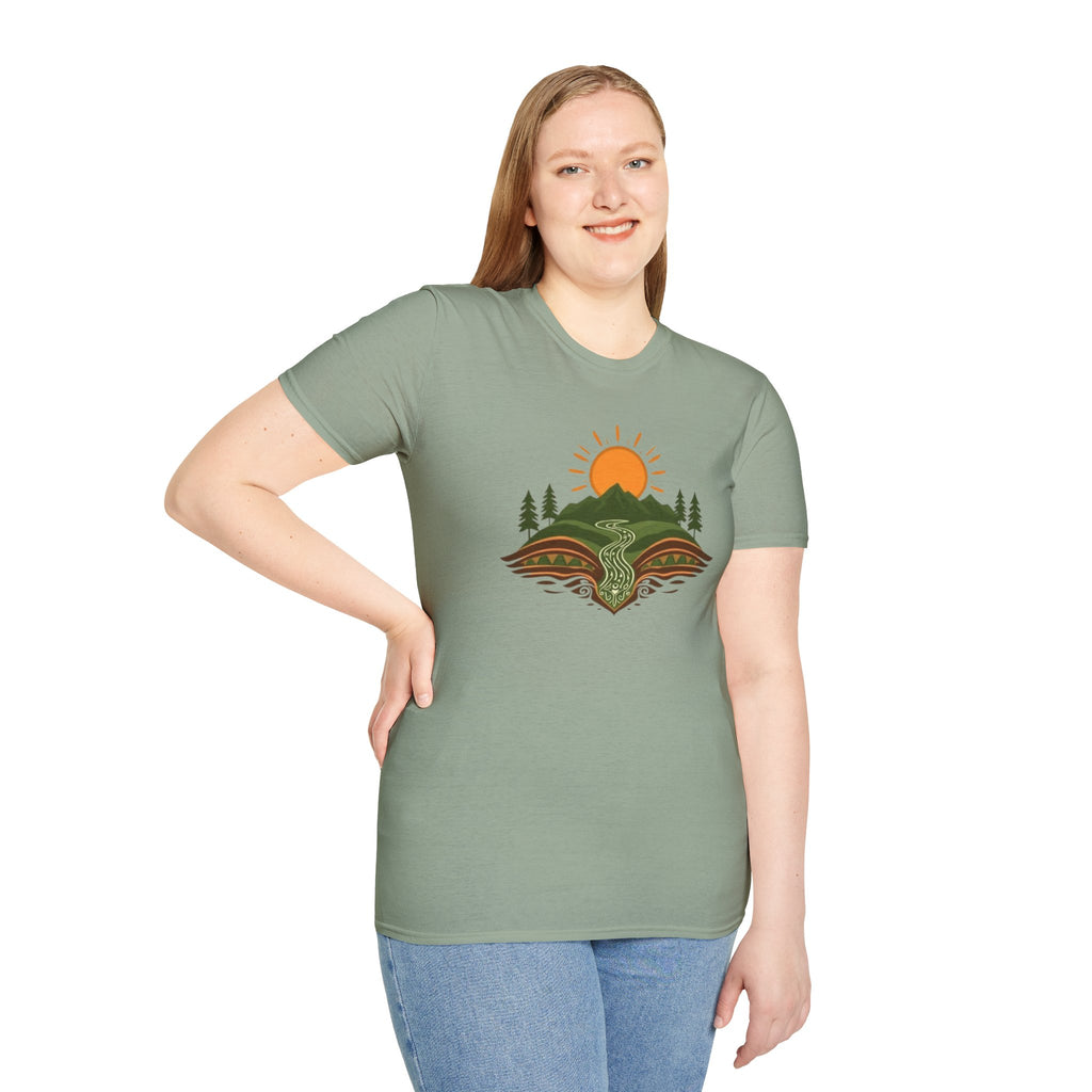 Mountain Scene Unisex Softstyle T-shirt