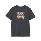 Unisex Softstyle T-Shirt - Never Again Now Means Now. For Everyone! Resist Fascism, End Genocide