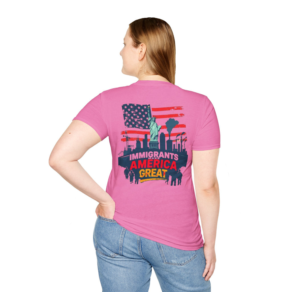 Immigrants Make America Great T-Shirt Estoy Contigo (I Am With You) Unisex Softstyle T-Shirt Classic Protest Tee