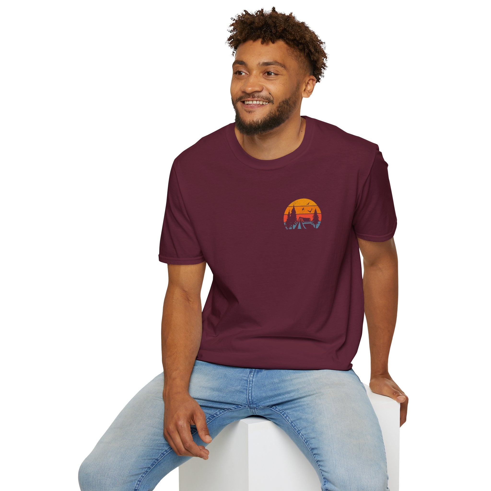 Unisex Softstyle T-Shirt - 'I'd Rather Be Camping' Adventure Tee