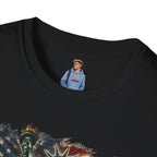 Statue of Liberty Stepping on MAGA American Flag T-Shirt — Patriotic USA Independence Day Tee