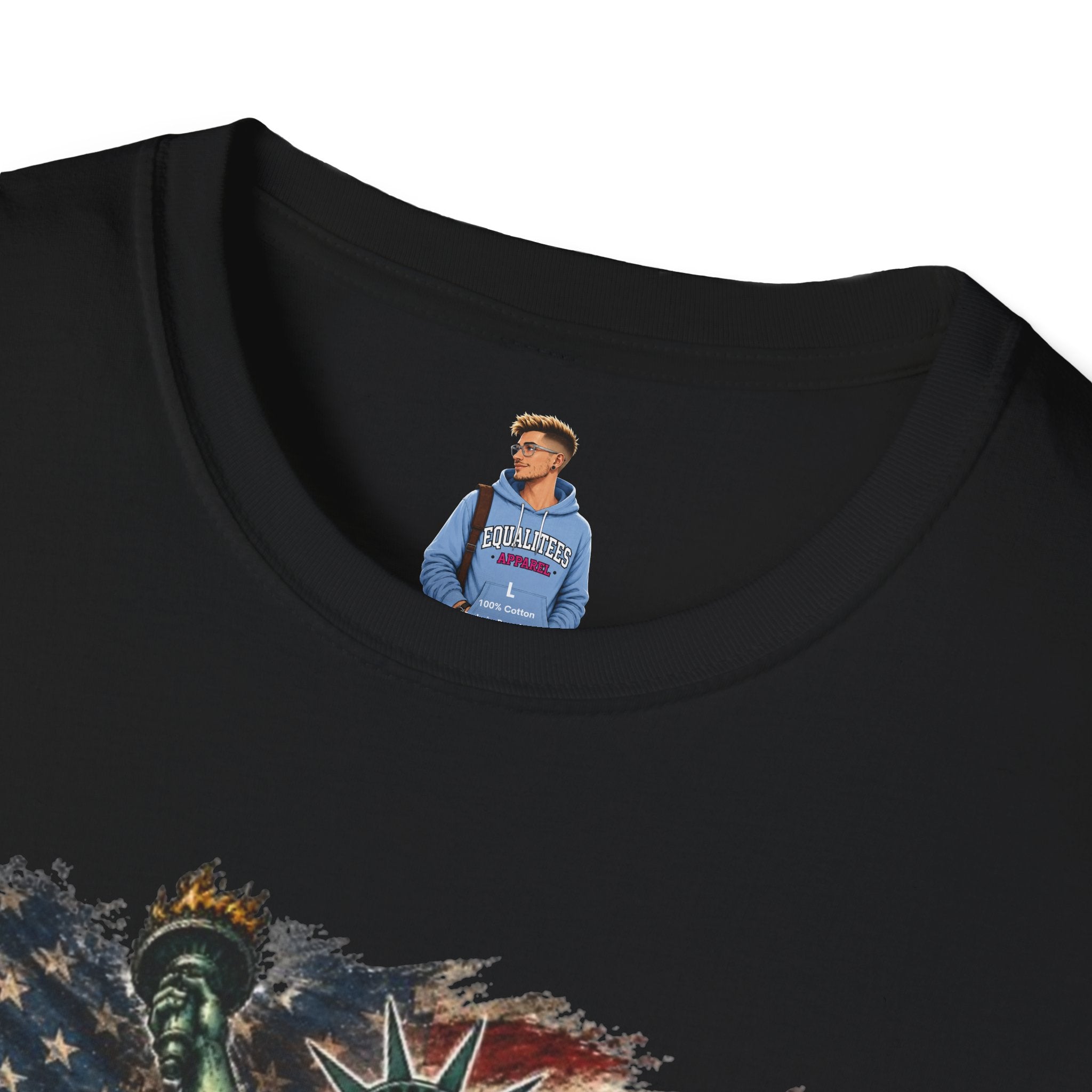 Statue of Liberty Stepping on MAGA American Flag T-Shirt — Patriotic USA Independence Day Tee