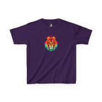 Colorful Fractal Lion Kids Heavy Cotton Tee