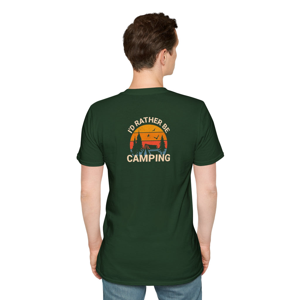 Unisex Softstyle T-Shirt - 'I'd Rather Be Camping' Adventure Tee