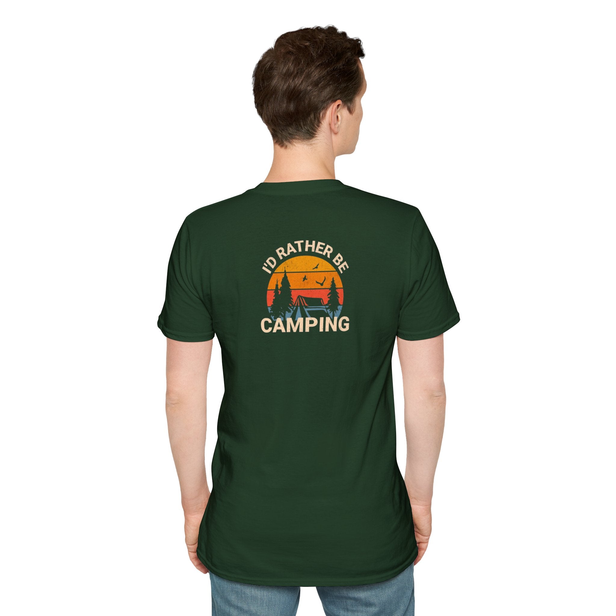 Unisex Softstyle T-Shirt - 'I'd Rather Be Camping' Adventure Tee