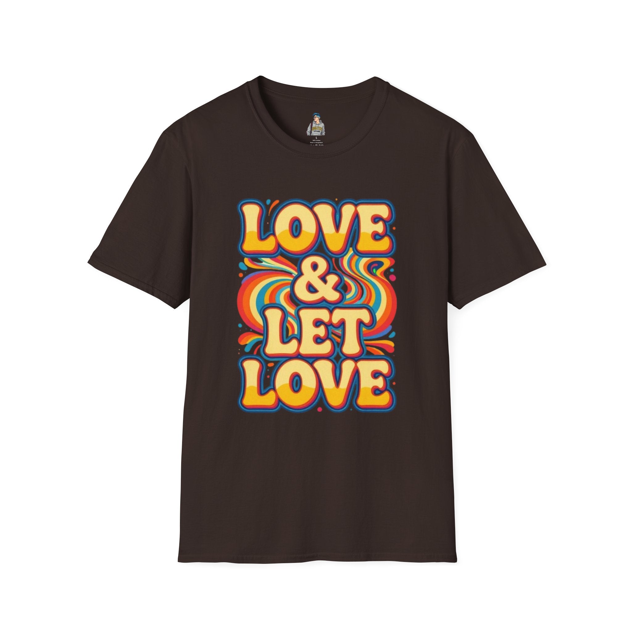T-Shirt — "Love & Let Love" Retro Rainbow Peace Tee