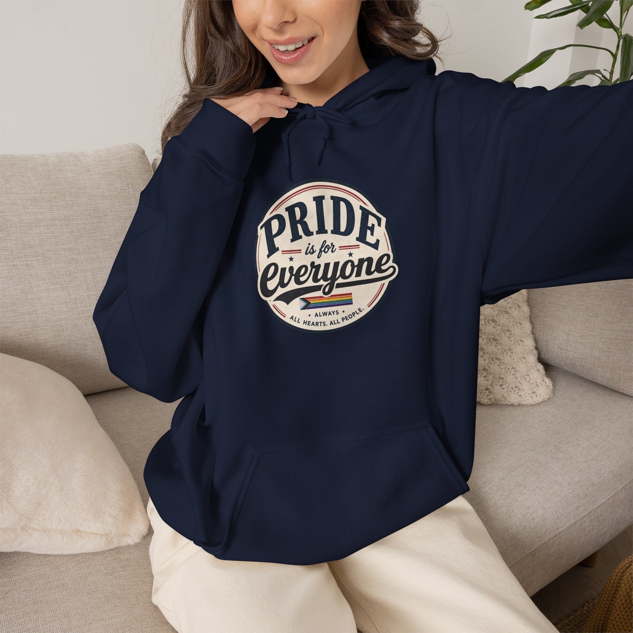 Pride Is For Everyone Pullover Hoodie — Vintage Graphic Inclusivity Sweatshirt