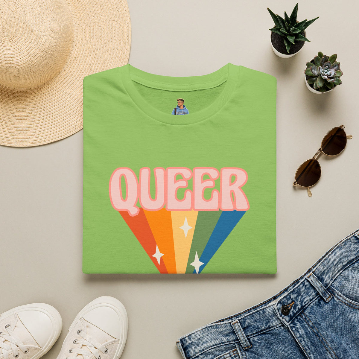 Queer Rainbow Sparkle Pride Tree Las Vegas T-Shirt