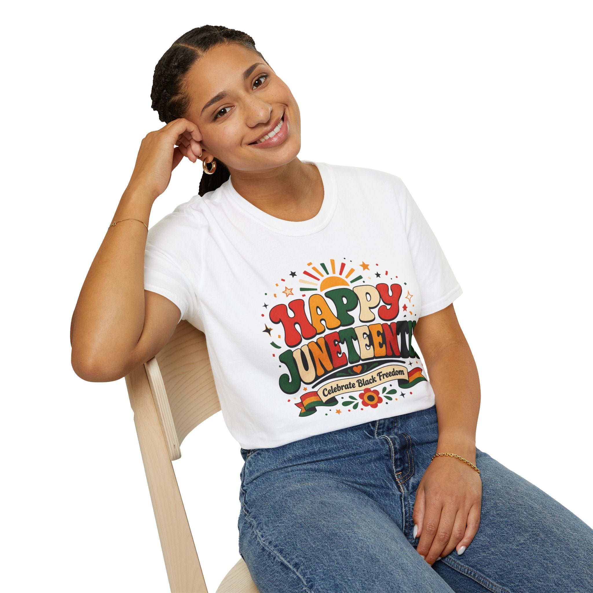 Juneteenth T-Shirt - "Happy Juneteenth" Retro Celebration Tee