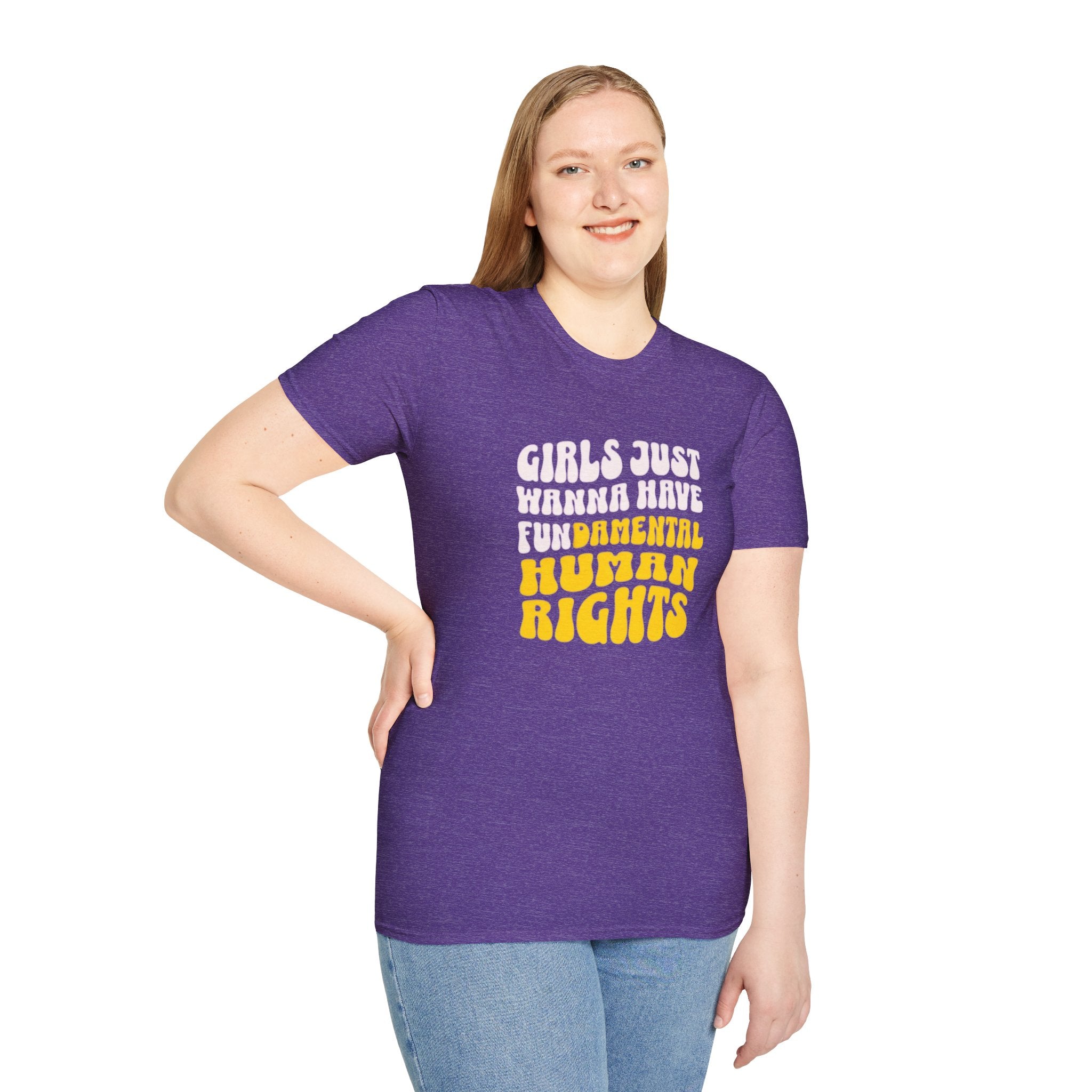 Girls Just Wanna Have Fundamental Human Rights Unisex Softstyle T-Shirt - EqualiTees.Me