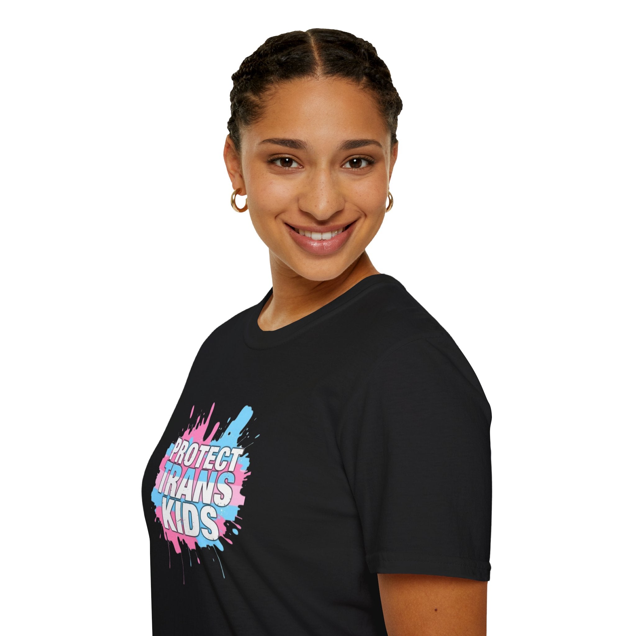 Protect Trans Kids Unisex Softstyle T-Shirt - Supportive LGBTQ+ Apparel