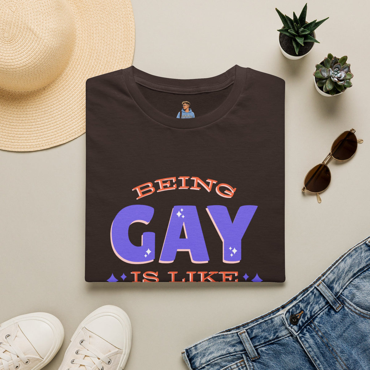 Being Gay Is Like Glitter Pride Tree Las Vegas T-Shirt