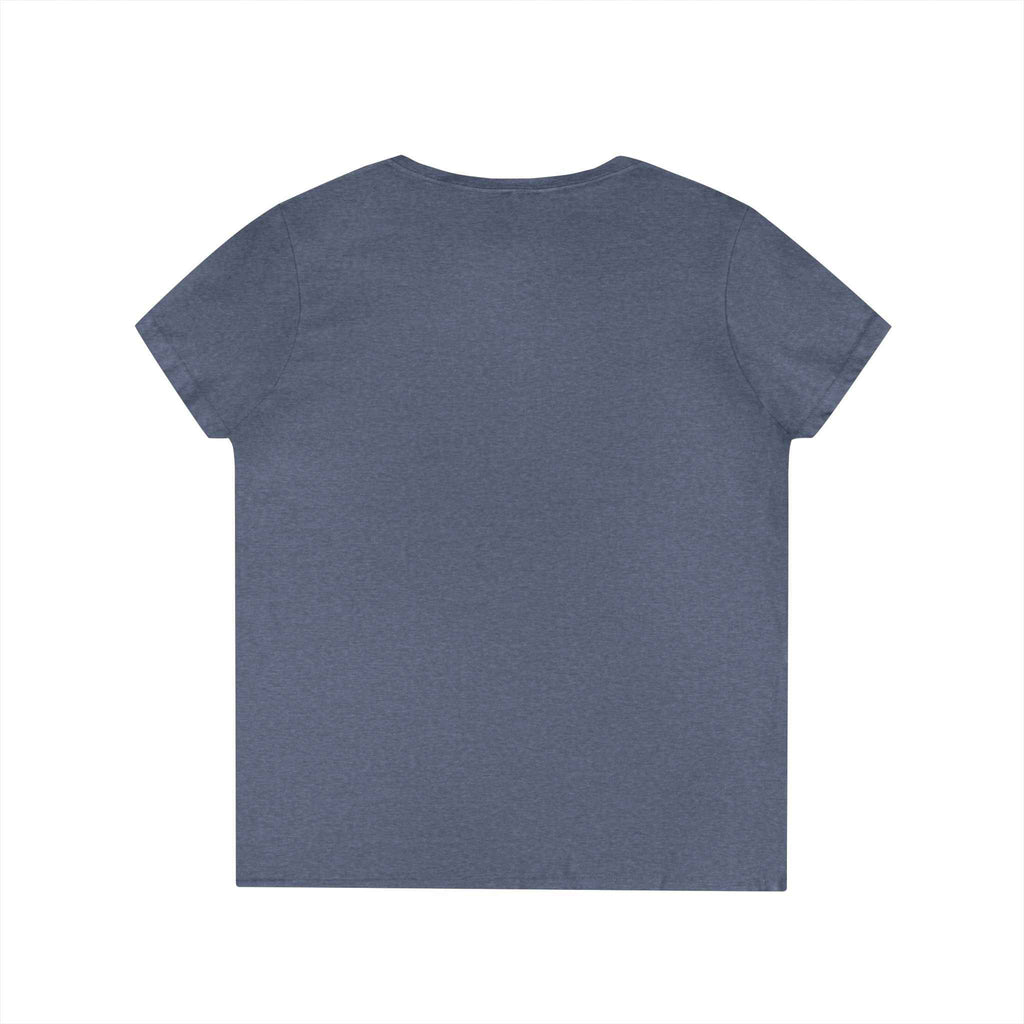Floral Initials 'FDT' Ladies' V-Neck Tee — Colorful Botanical Monogram Shirt