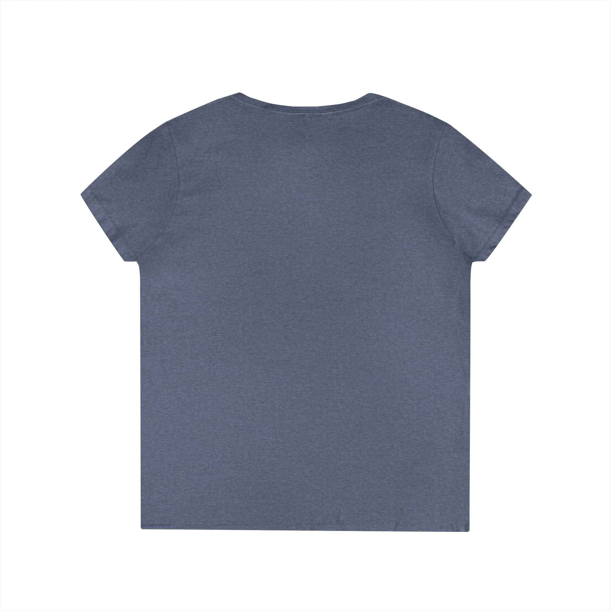 Floral Initials 'FDT' Ladies' V-Neck Tee — Colorful Botanical Monogram Shirt