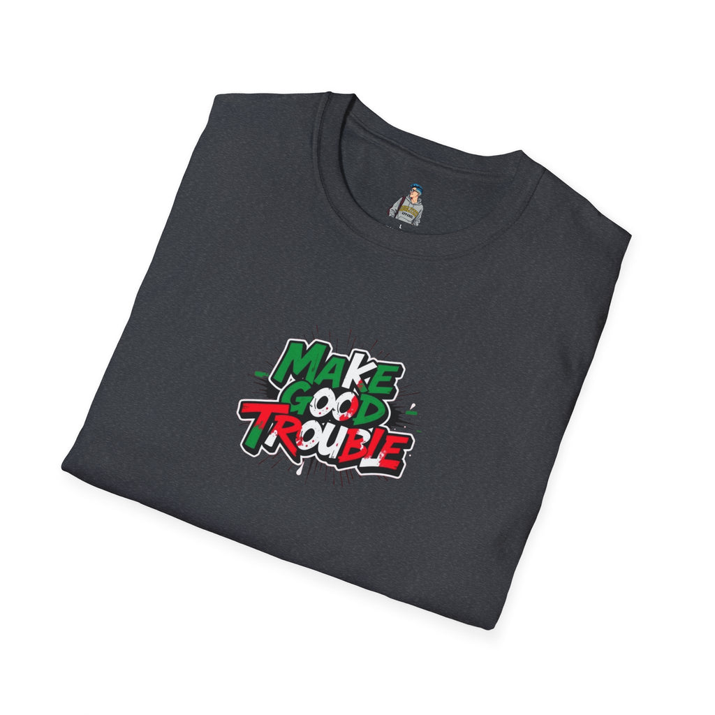 Make Good Trouble Unisex Softstyle T-Shirt | Fun Graphic Tee for Activists & Trendsetters