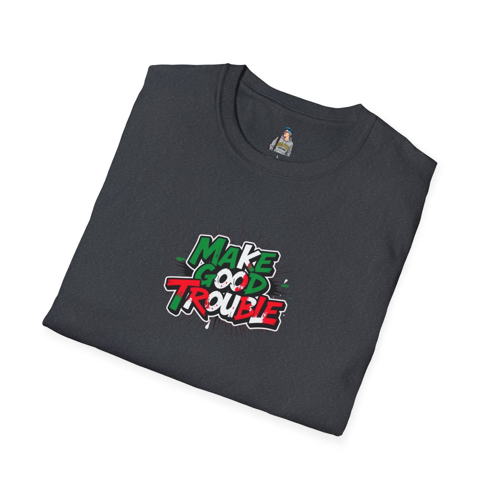 Make Good Trouble Unisex Softstyle T-Shirt | Fun Graphic Tee for Activists & Trendsetters
