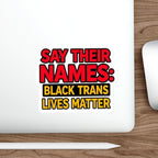 Die-Cut Stickers - SAY THEIR NAMES: BLACK TRANS LIVES MATTER