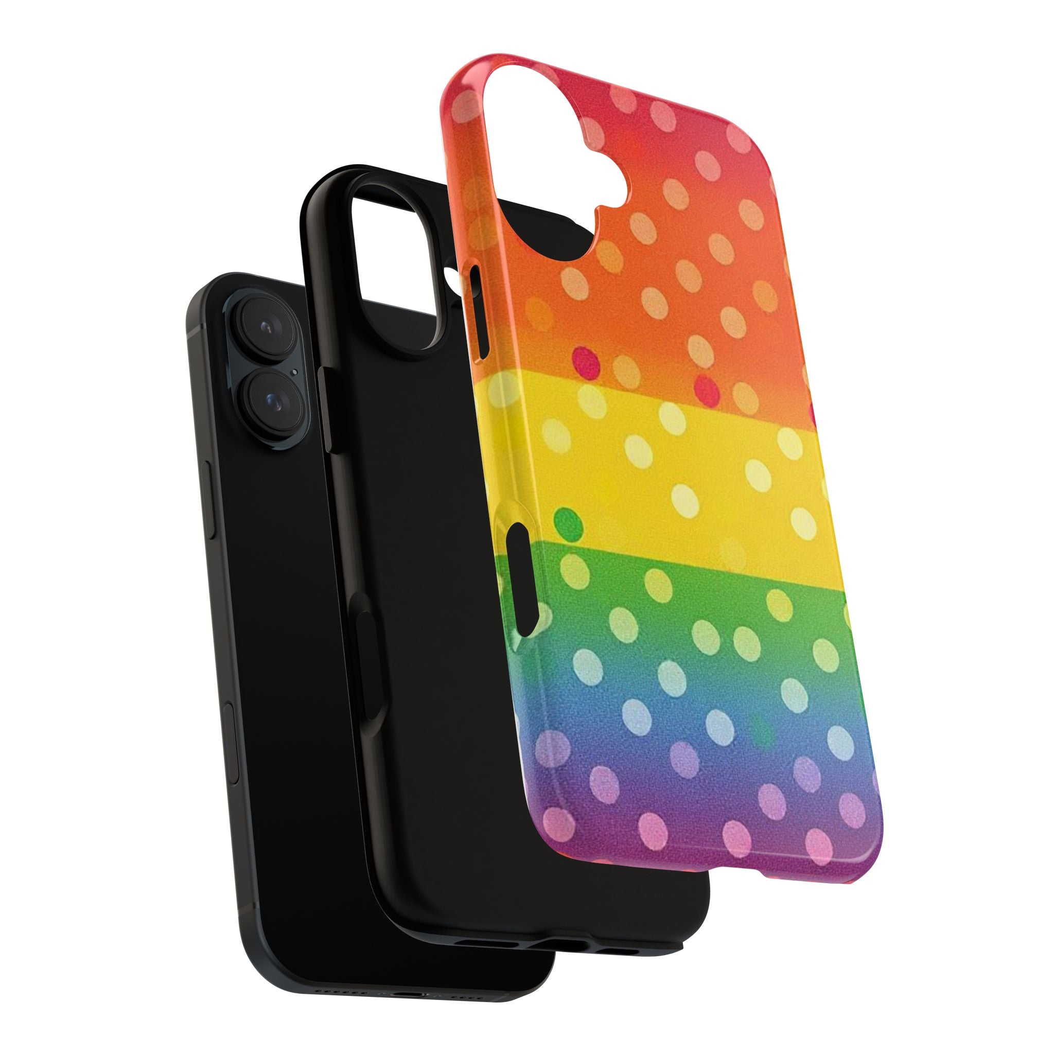 Rainbow Polka Dot Tough Phone Case for iPhone