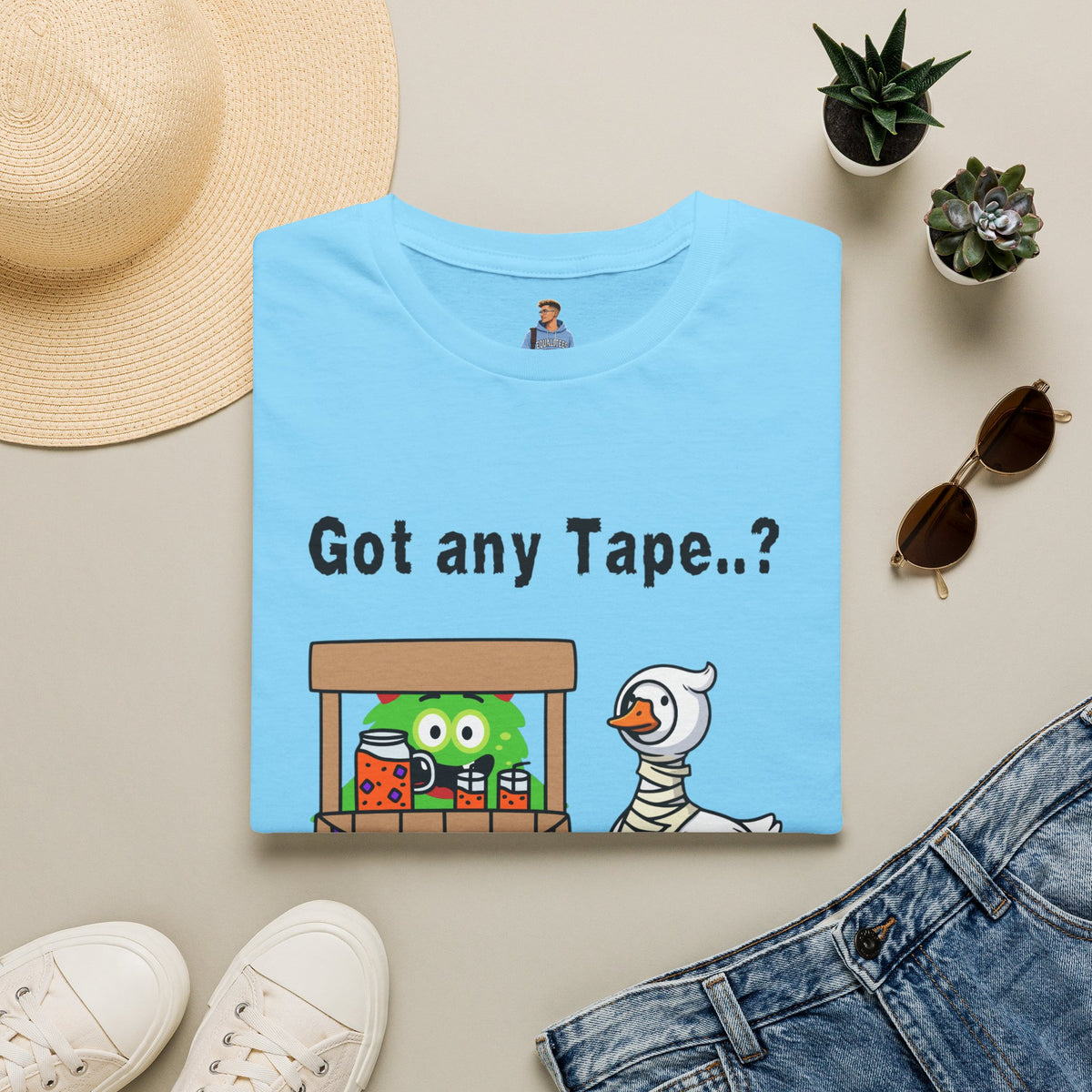 Got any Tape..? Funny Goose & Frog Market T-Shirt — Cute Animal Humor Tee