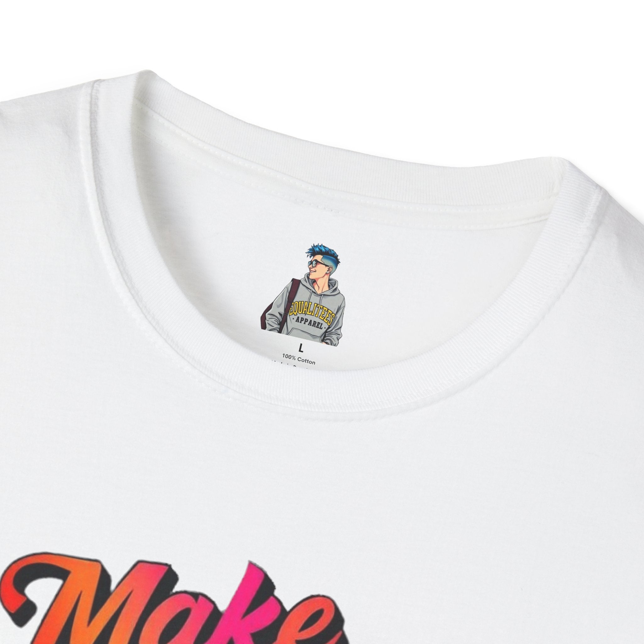 Inspirational Unisex Softstyle T-Shirt - 'Make Good Trouble' Rainbow Statement Tee