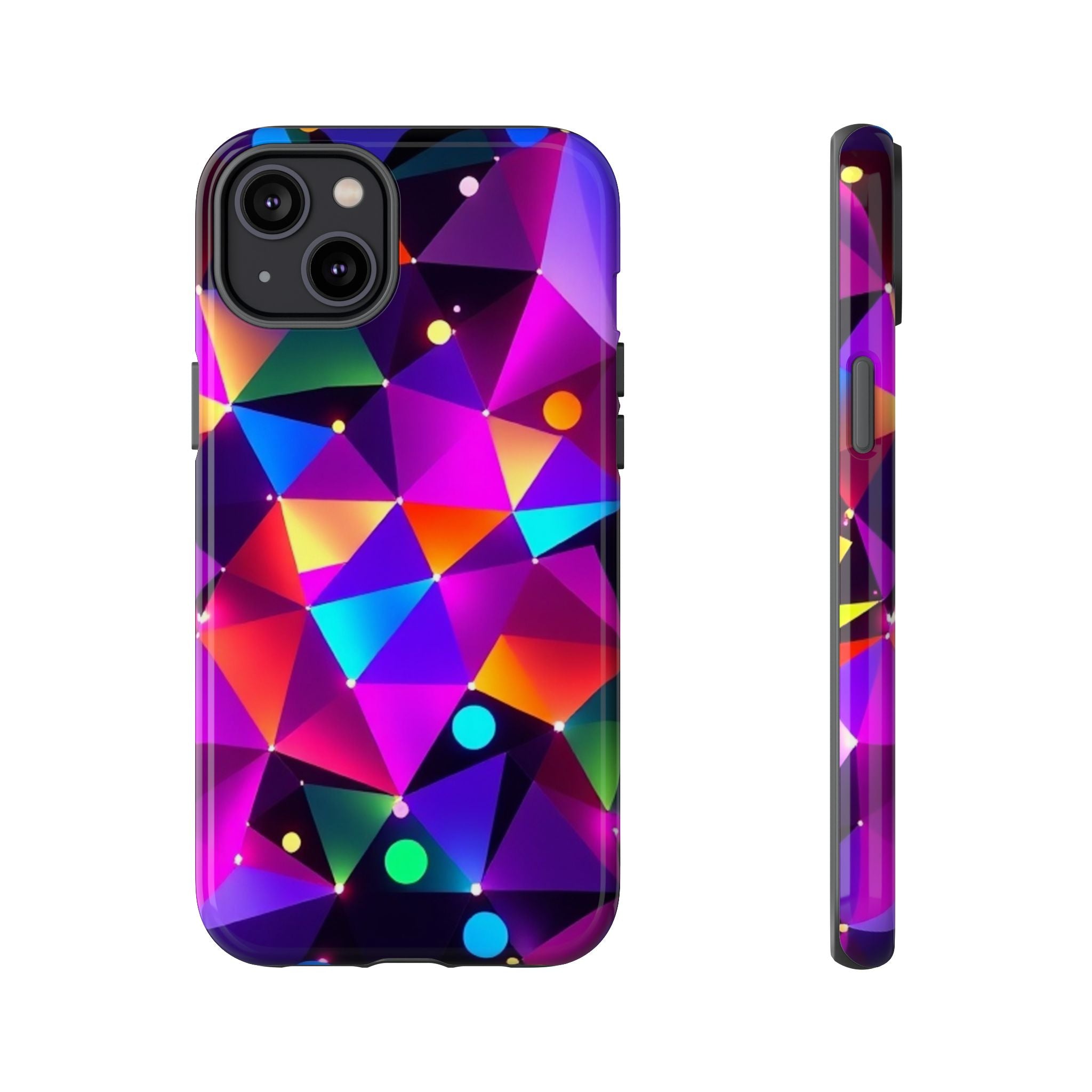 Android OR iPhone Compatible Cases - Colorful Angles Design - Unique Tough Cases