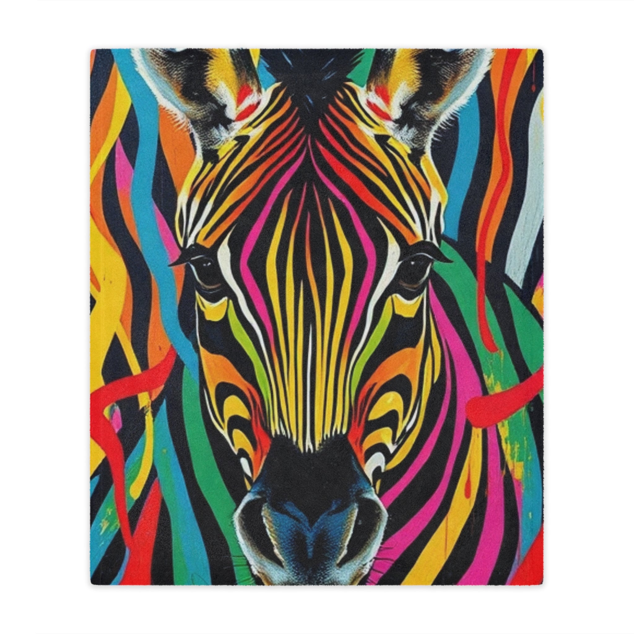 Colorful Zebra Microfiber Blanket