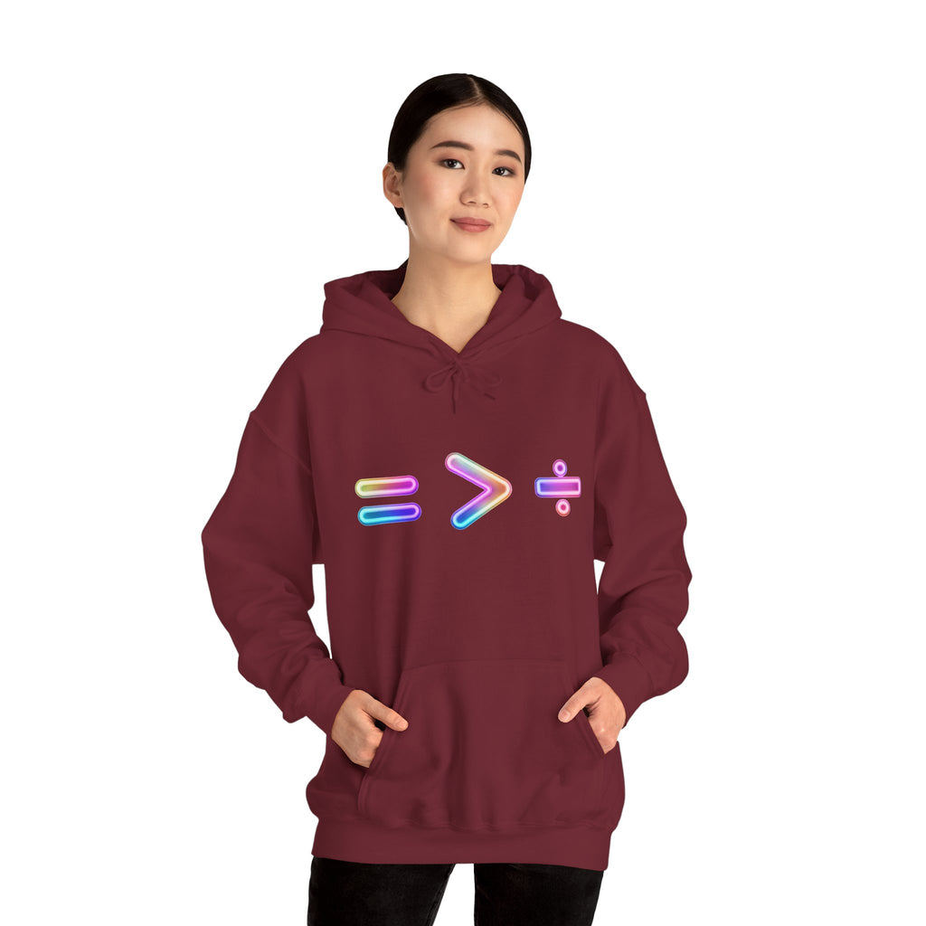 Equality is Greater than Division Neon Style Pullover Hoodie