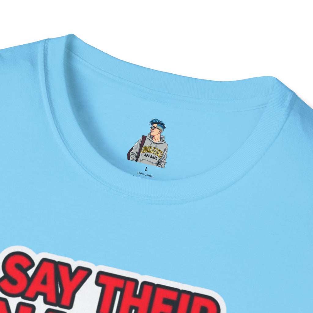 Unisex Softstyle T-Shirt: Say Their Names - Black Trans Lives Matter Tee