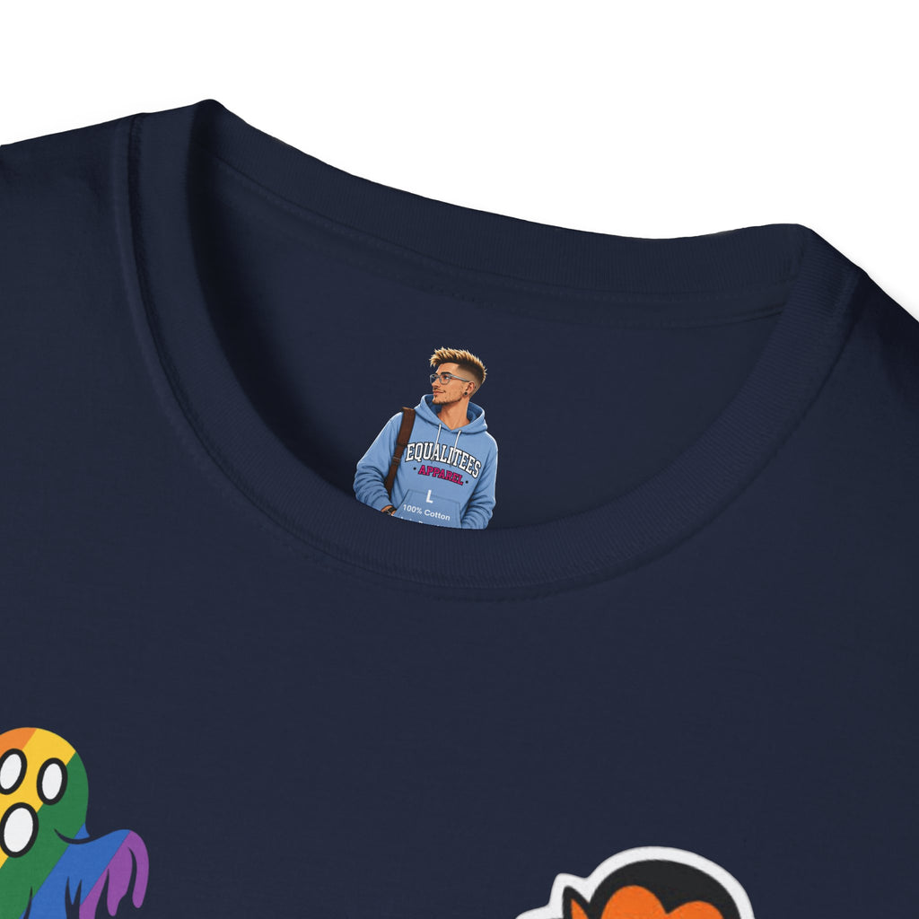 The Pride Tree Halloween T‑Shirt — Rainbow Ghosts, Pumpkins & Bat Graphic Tee
