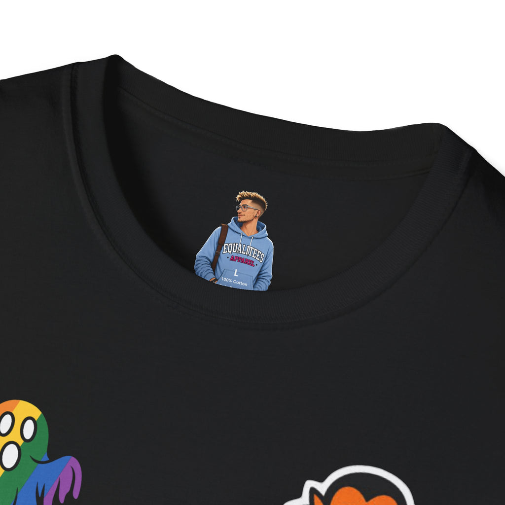The Pride Tree Halloween T‑Shirt — Rainbow Ghosts, Pumpkins & Bat Graphic Tee