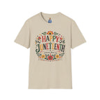 Juneteenth T-Shirt — "Happy Juneteenth" Floral Celebration Tee
