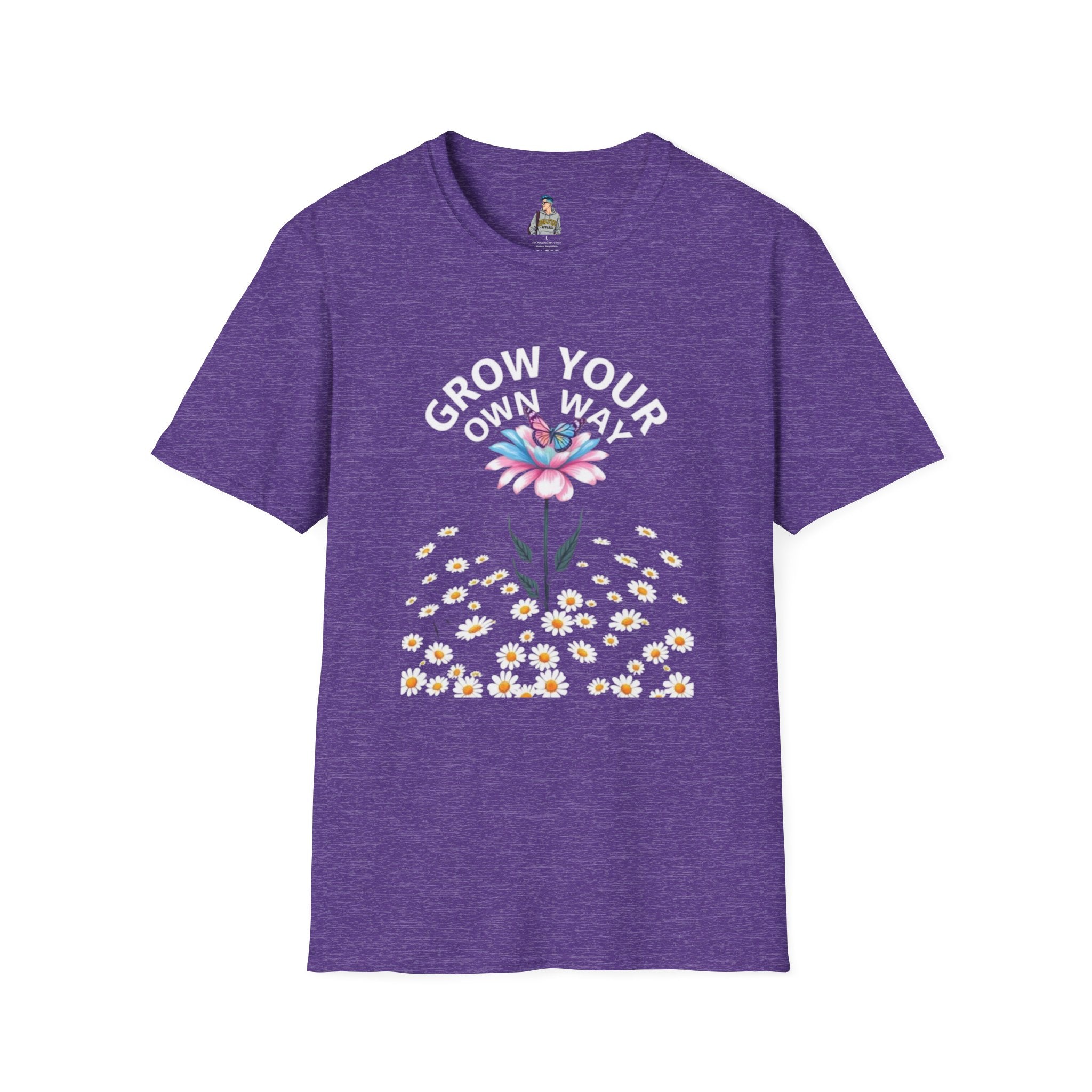 Grow Your Own Way Trans Pride Unisex T-Shirt - Floral Design for Garden Lovers