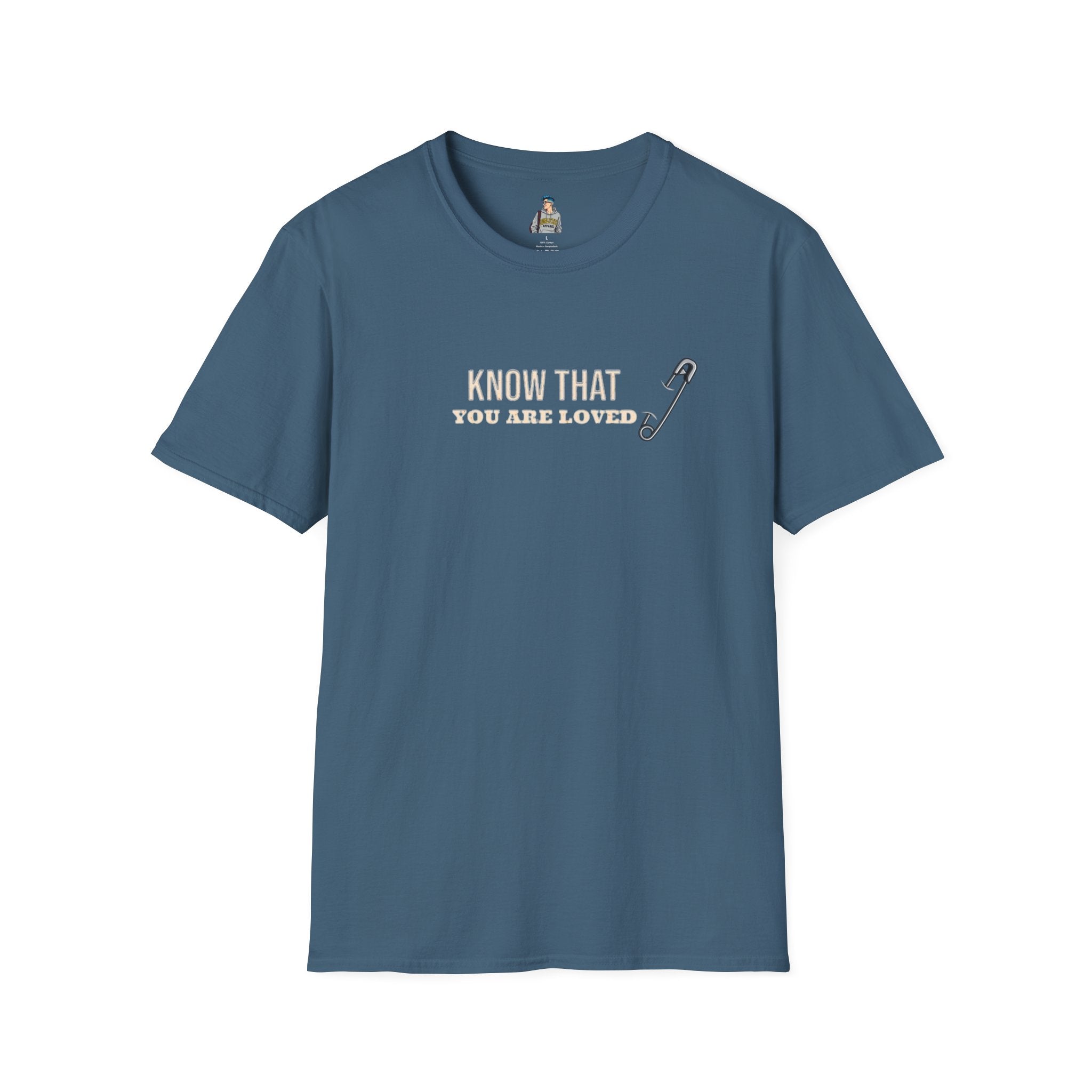 Safety Pin Know That You Are Loved Inspirational Tee Unisex Softstyle T-Shirt