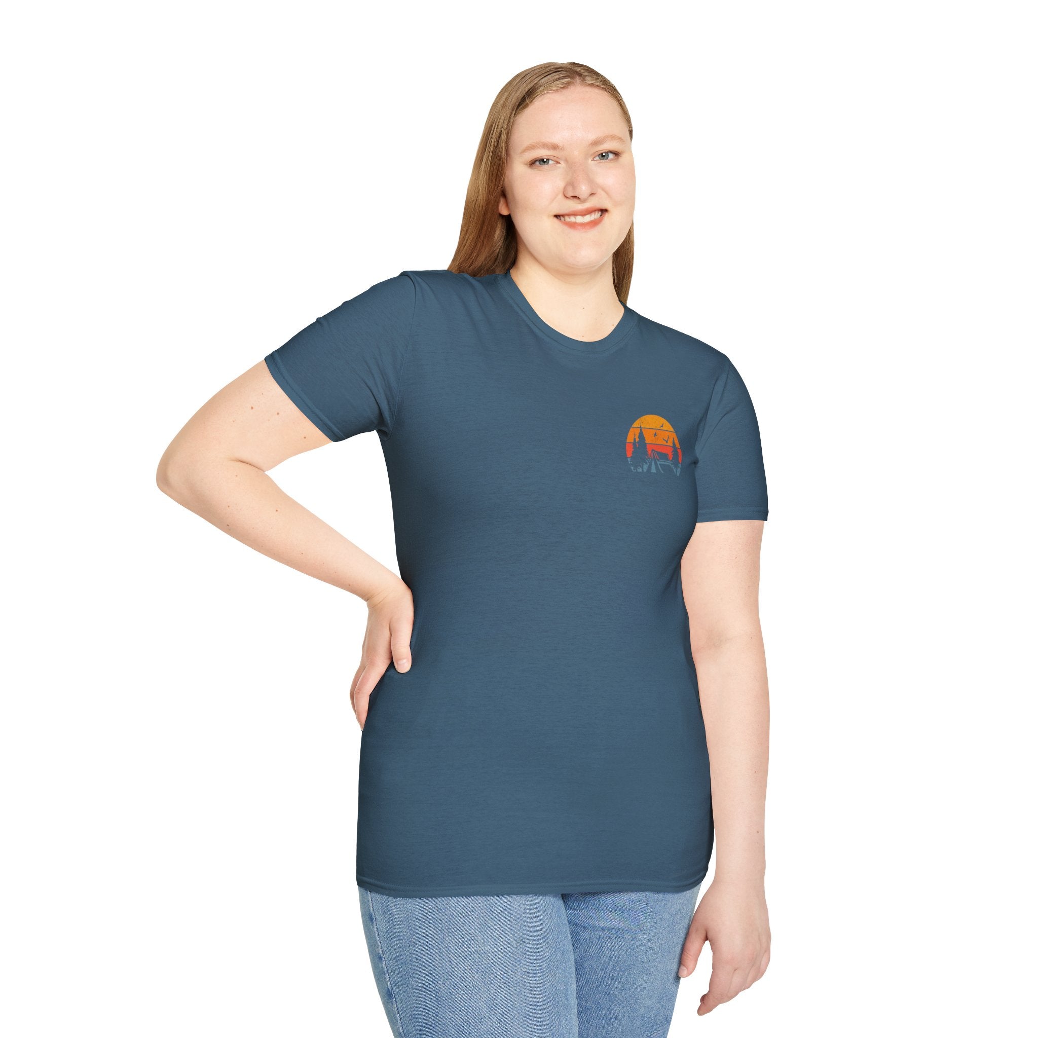 Unisex Softstyle T-Shirt - 'I'd Rather Be Camping' Adventure Tee