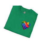 Unisex Softstyle T-Shirt - Pride Heart Design with 'Existence is Resistance'