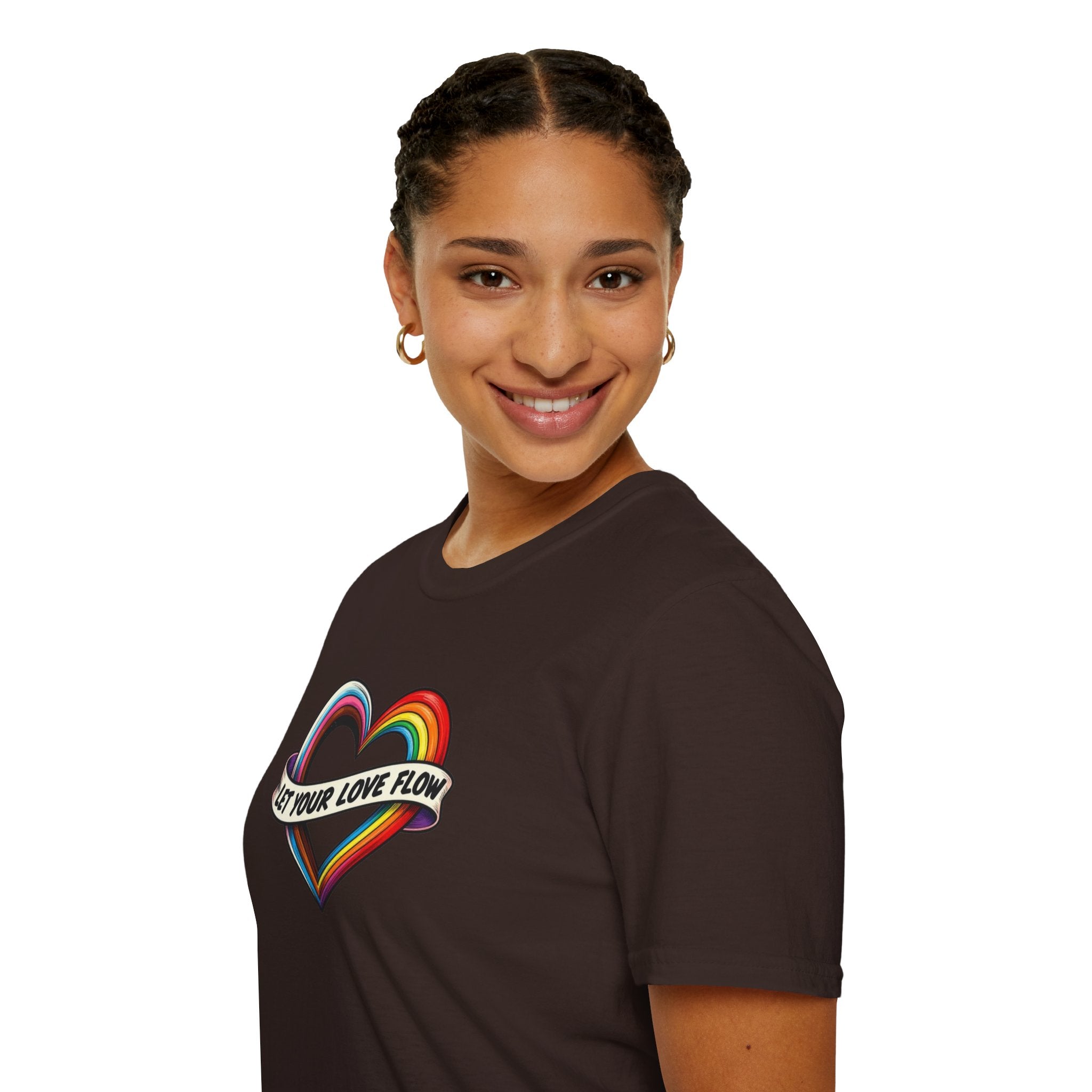 Let Your Love Flow Rainbow Heart T-Shirt
