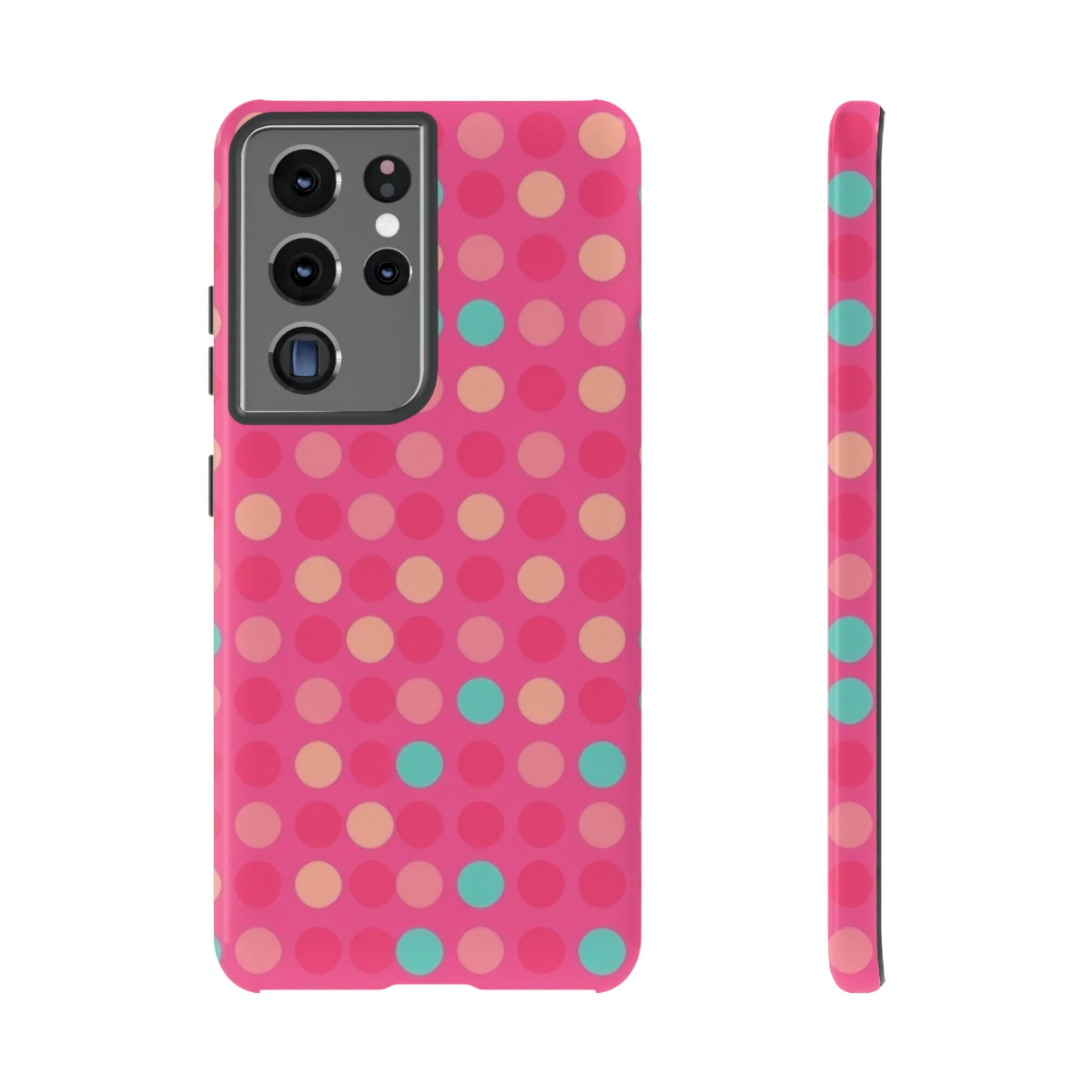 Android OR iPhone Protective Cases - Retro Polka Dots Pattern Tough Case