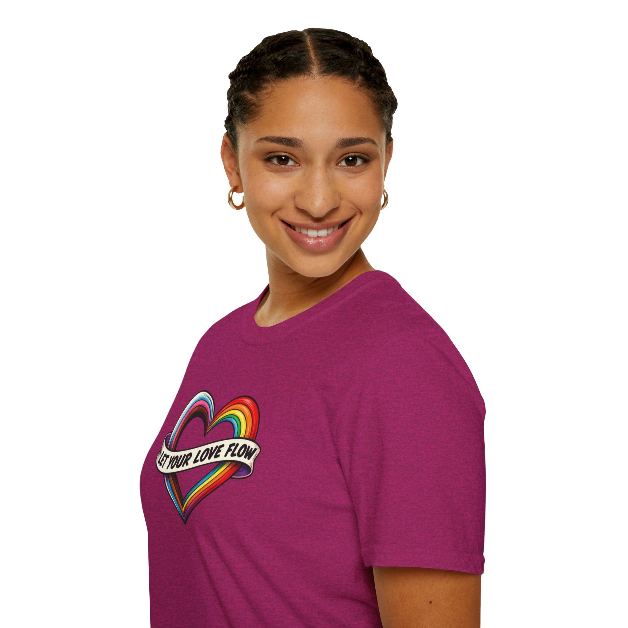 Let Your Love Flow Rainbow Heart T-Shirt
